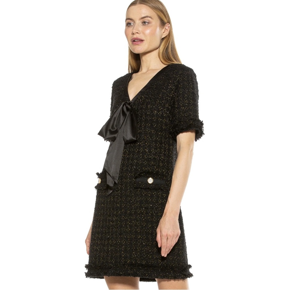 Alexia Admor Eliza Dress Black Tweed